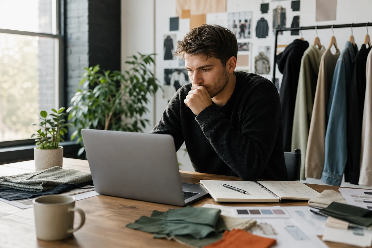 Founder planning how to launch a clothing brand in the UK